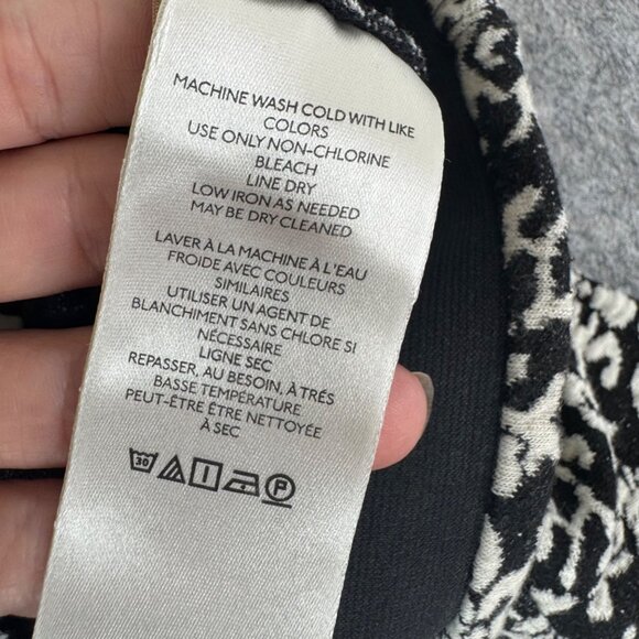 By Anthropologie Flare Pants High Waist Stretch Black White Boho Sz XS - Picture 6 of 13